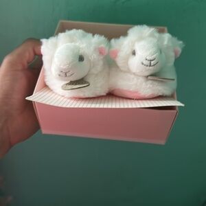Baby lamb booties rattle slippers